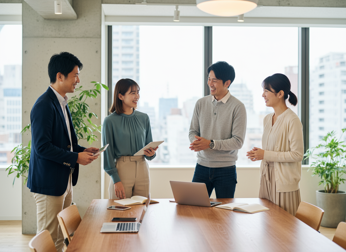 Team Meeting in a Bright Office